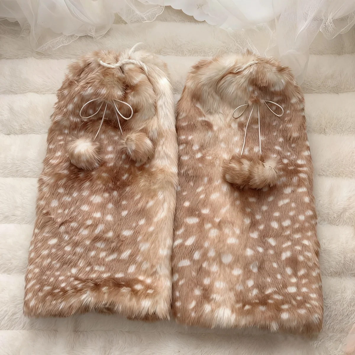 Christmas Gift Warm Women's Calf Cover Sweet Cool Deer Pattern Plush Leg Warmers Plush Jk College Style Student Thigh High Socks