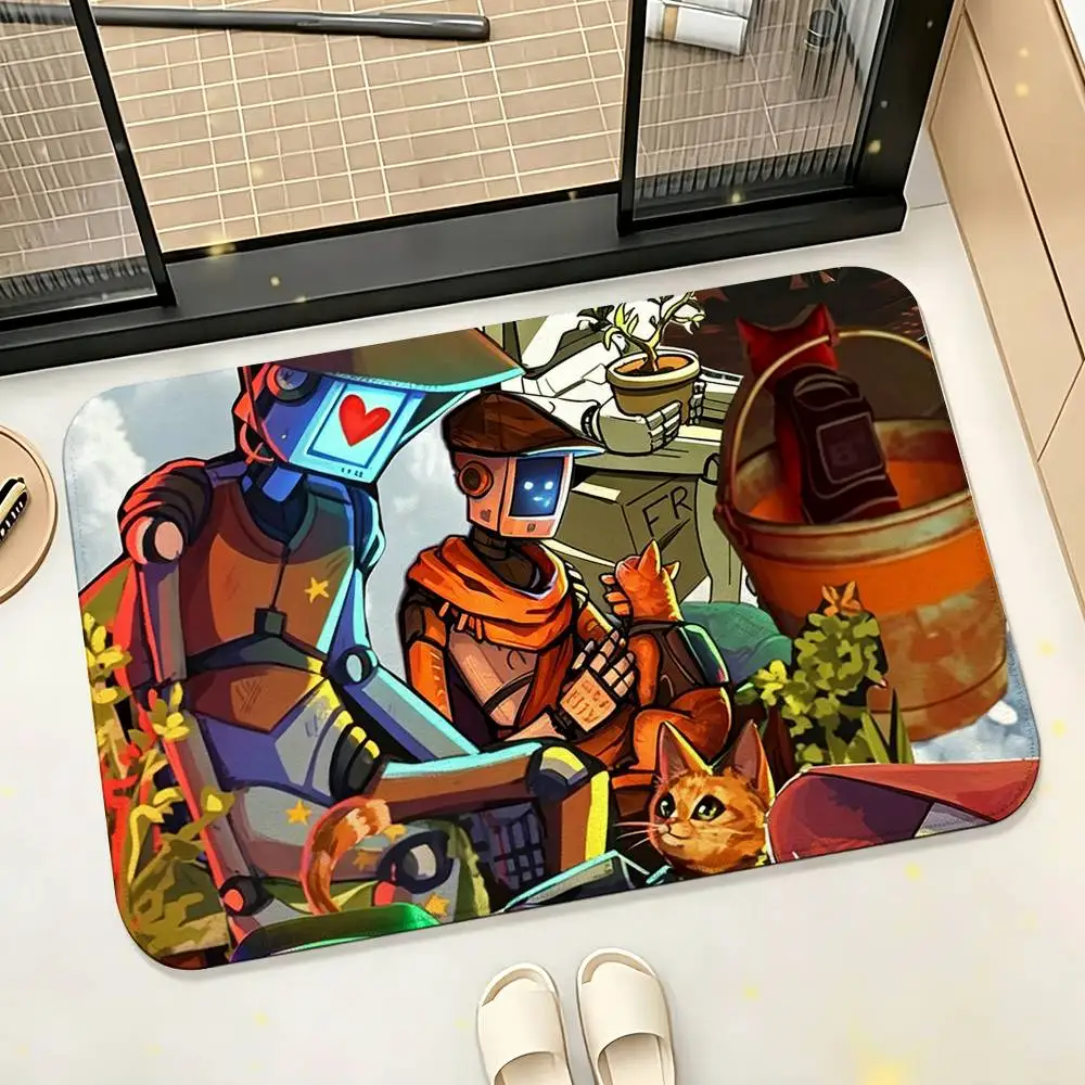 Cute S-Stray Cat  Soft Absorbent Decorative Floor Mat for Bathroom Entryway Living Room