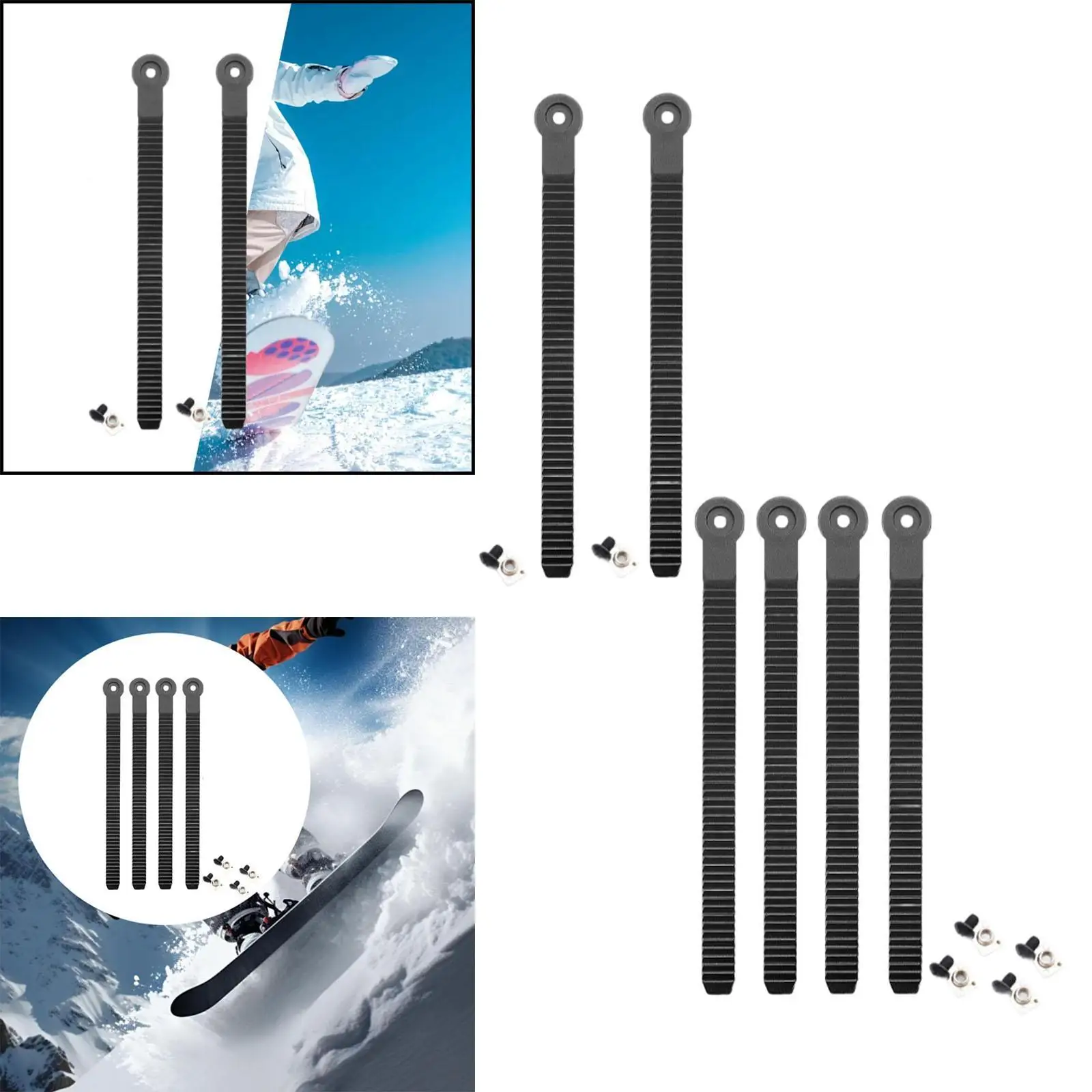 Sangles de rinçage noires pour réparation de chaussures de ski, pièces de fixations pour sports d'hiver, 506