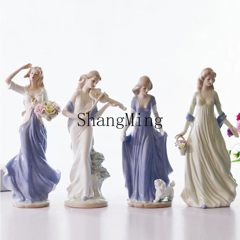 

PYH Home Decoration Ornaments Living Room Wine Cabinet Ornaments TV Cabinet Room Ceramic Decorations Women's Crafts