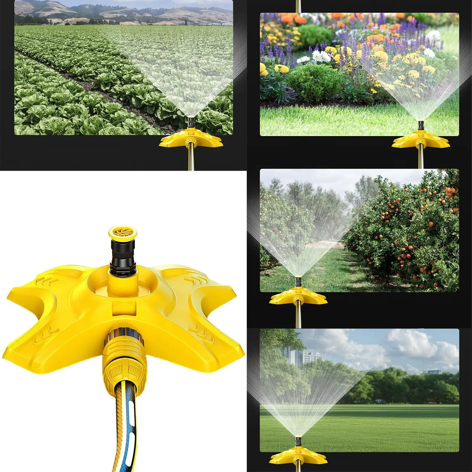 Automatic Rotating Water Sprinkler  360 Rotating Plastic Sprinkler  Water-Saving Lawn Irrigation Garden Tool Sprinkler Nozzle