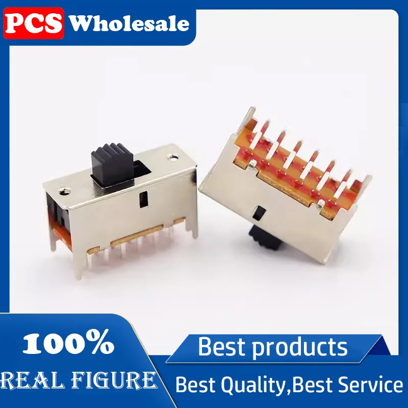 Toggle switch SS-42F01 12-pin 2-speed double-row sliding switch Audio power amplifier switch 4P2T