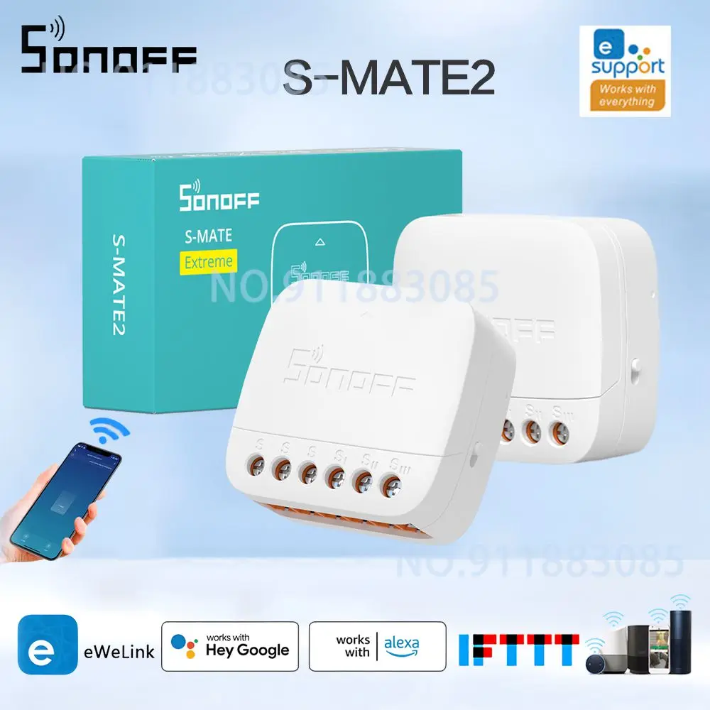 

SONOFF S-MATE2 Extreme Switch EWeLink-умные выключатели с дистанционным управлением, Умный домашний выключатель, совместимый с Alexa Google Home IFTTT