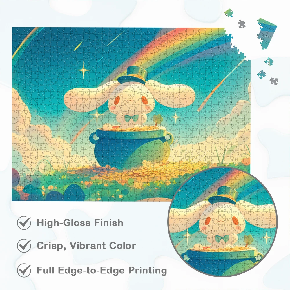 Sanrio Cinnamoroll จิ๊กซอว์ปริศนาการ์ตูนสายรุ้งเมฆปริศนาของเล่นงานอดิเรกคลาสสิกอะนิเมะ Montessori เกมสําหรับเด็ก