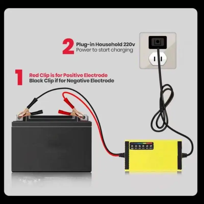 Smart Universal 12V Car Battery Charger Overheat Protection Compatible with Motorcycle Truck Van Emergency Repair view 4