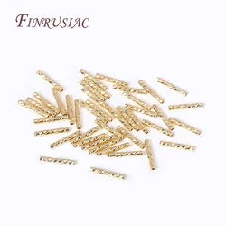 18K Gold Plated Brass Metal Texture Tube Beads 7/10MM Straight Tube Beads DIY Bracelet Necklace Making Supplies Accessories