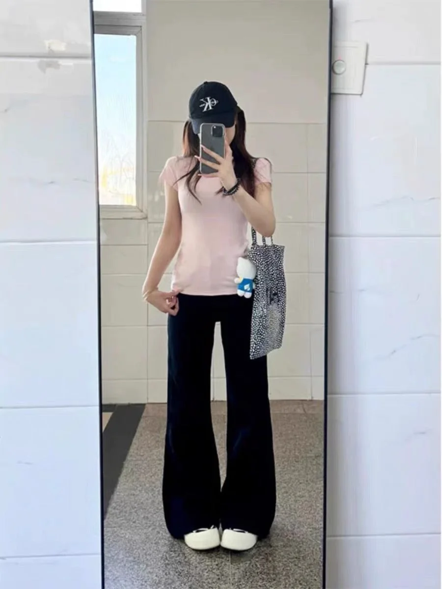 Bootcut Jeans Woman Plus Size Women Stained Boyfriend Shop Downtown Chicly Perfect Wash Lapel Side Waisted Fall Frayed Fashion