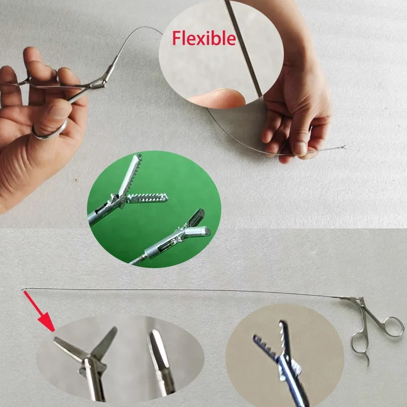 5Fr 7fr Gynecological Breakthrough Point Gynecological Instruments Hysteroscopic Forceps, Flexible Scissors
