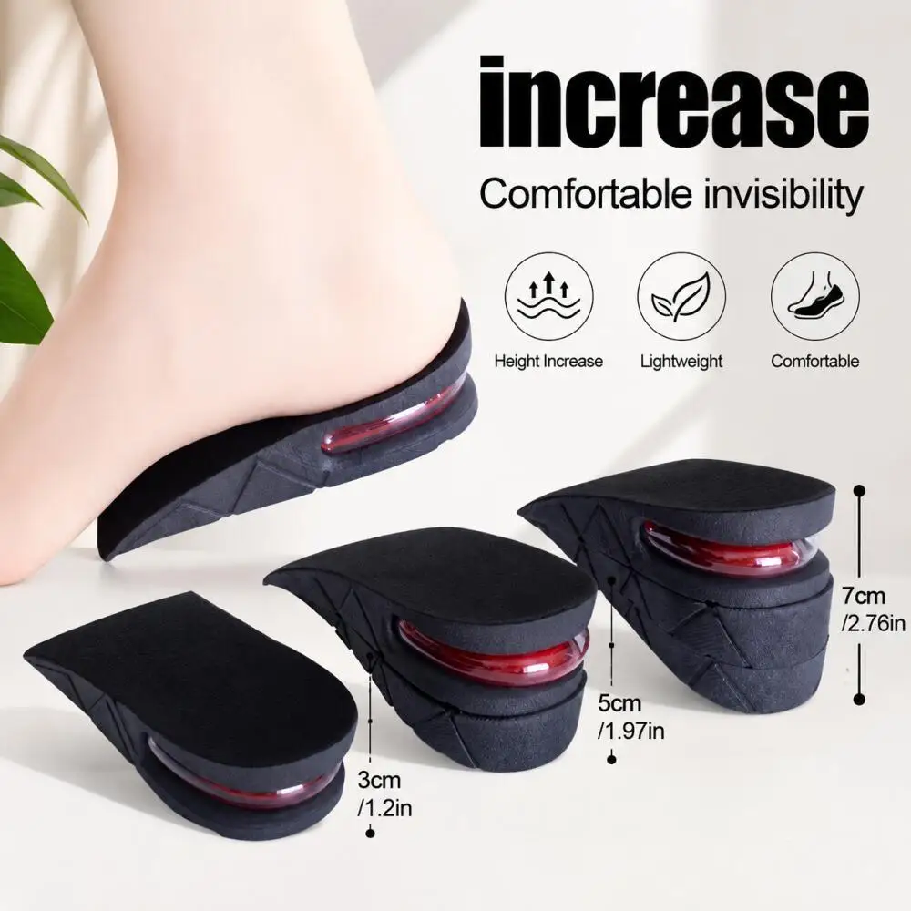 3/5/7 Cm Air Cushion Height Increase Insoles Shock Absorption Shoe Lift Pads Heel Lifting Inserts For Everyday Shoes