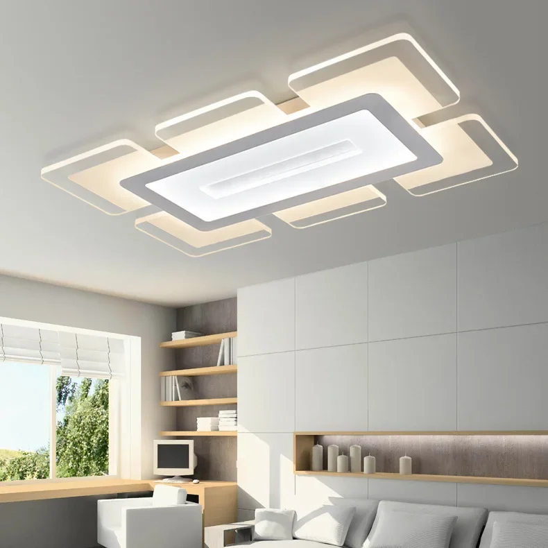 Imagem -02 - Modern Led Acrílico Lustre com Controle Remoto Dimmable Pendurado Lâmpada para Sala de Estar Quarto Luminárias de Teto