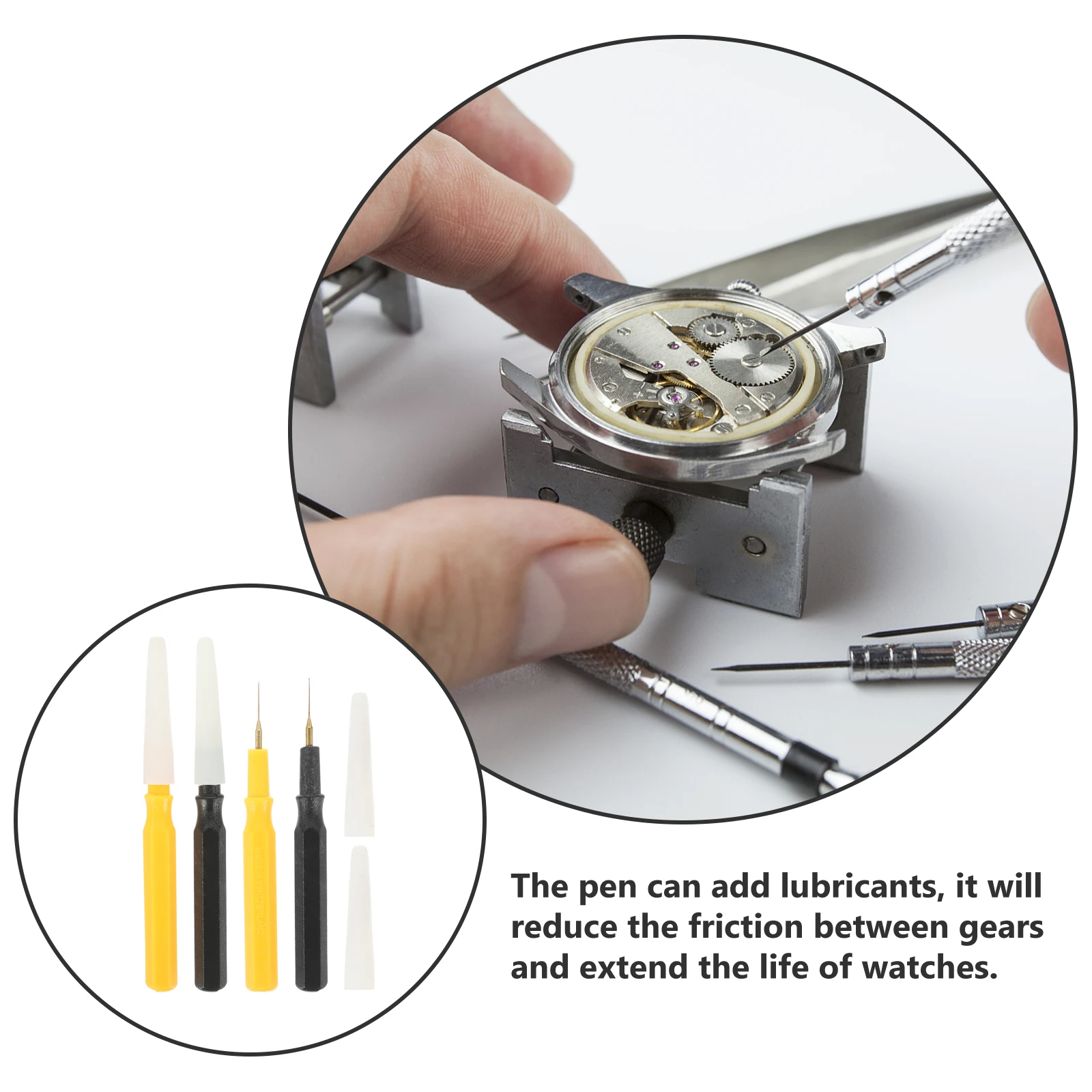 

4Pcs Watch Oiler Pen Plastic Long Service Repair Tool Small Size Light Weight Fine Tip Oil Needle Practical Oiling Equipment