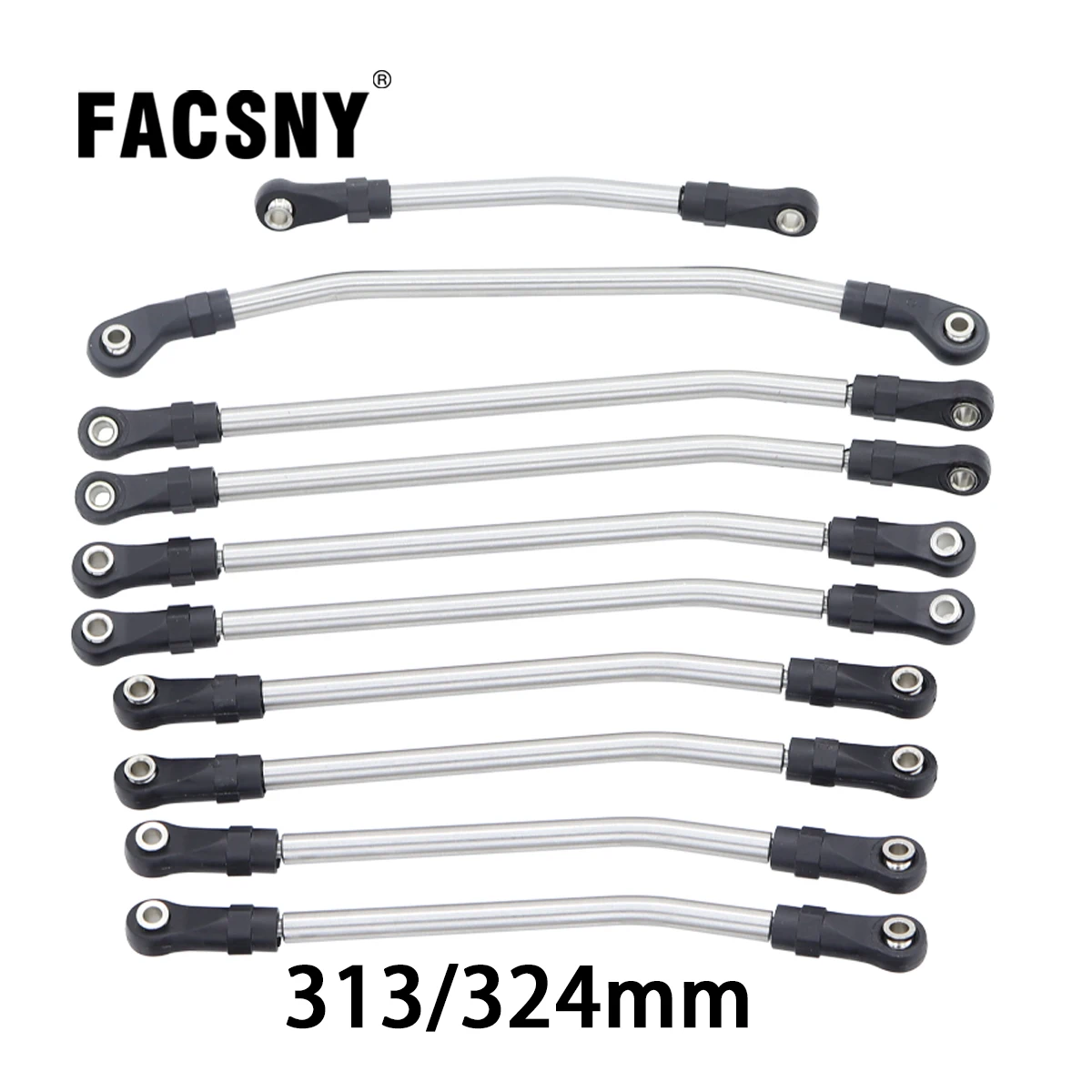 10PCS Metal RC Links Upper + Lower Linkage Chassis Link Set With Plastic Rod End For 1/10 AXIAL SCX10 II 90046 RC Crawler Car