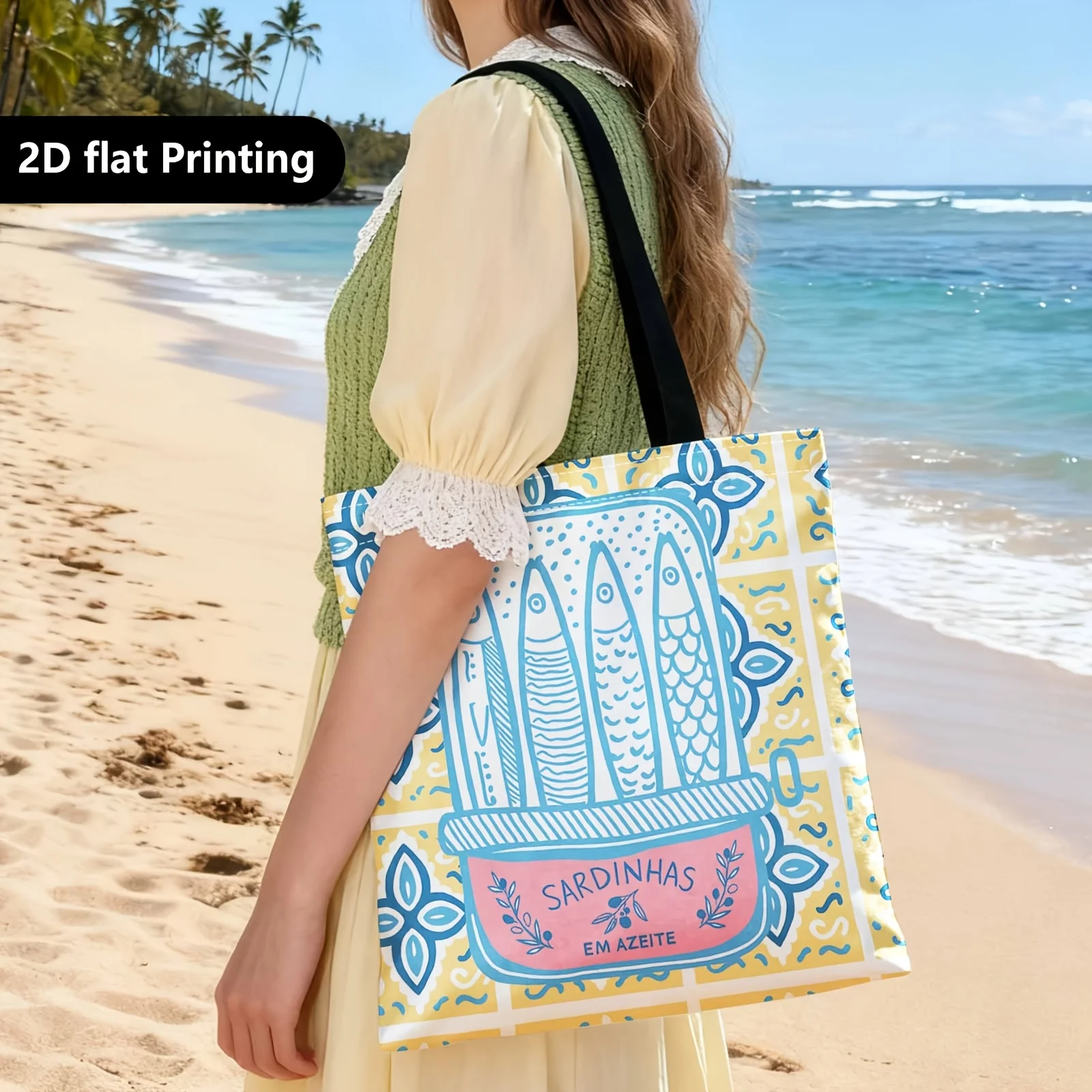 Women'S Work Bags Designer - กระเป๋าโท้ทขนาดใหญ่สำหรับผู้หญิง ใช้งานได้หลากหลาย เหมาะสำหรับใช้ในชีวิตประจำวัน ใส่ของไปทำงาน ลายกระป๋องปลาซาร์ดีน ใช้ใส่ของช้อปปิ้ง
