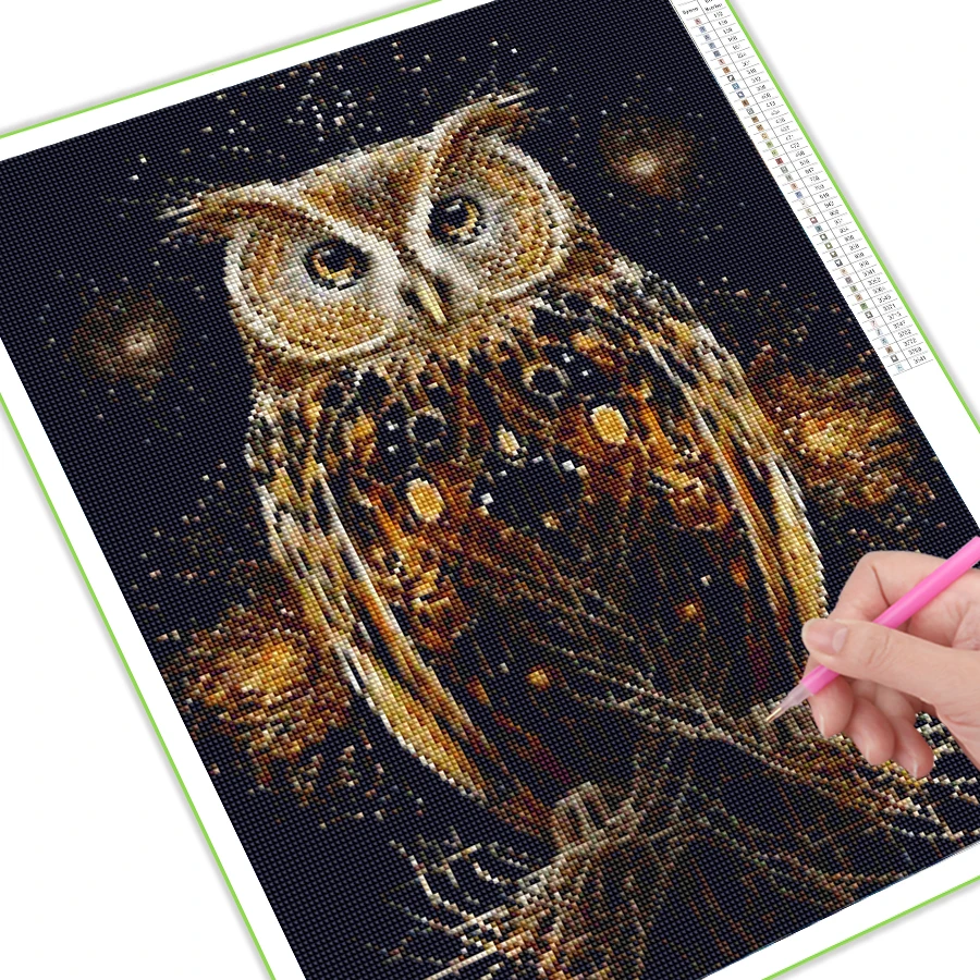 Diy Full Mosaic Art Diamond Painting New Collection Animal Owl Rhinestone Embroidery Picture Jewelry Cross Stitch Kit Wall Decor