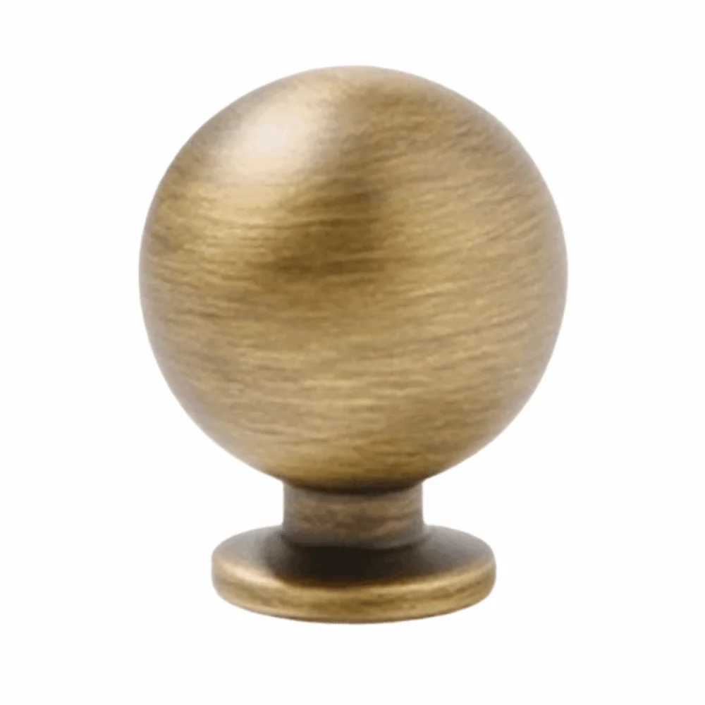 Nordic Brass Cabinet Pull Gold Round Solid Brass Cabinet Door Handle Single Hole Durable Drawer Knob Kitchen Cupboard