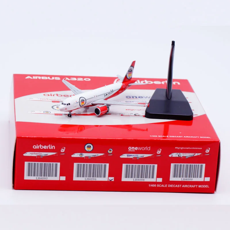 

LH4096 Alloy Collectible Plane Gift JC Wings 1:400 Air Berlin Airbus A320 Diecast Aircraft JET Model D-ABFK With Stand