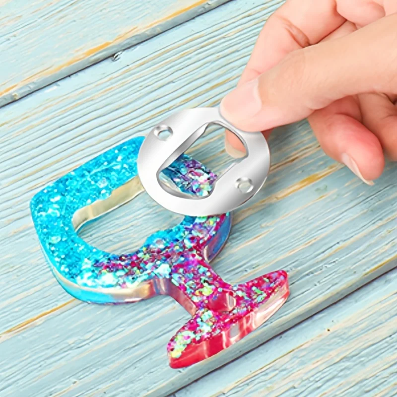 1 set of bottle opener resin mold kit, epoxy resin bottle opener silicone mold, DIY handicraft making tools