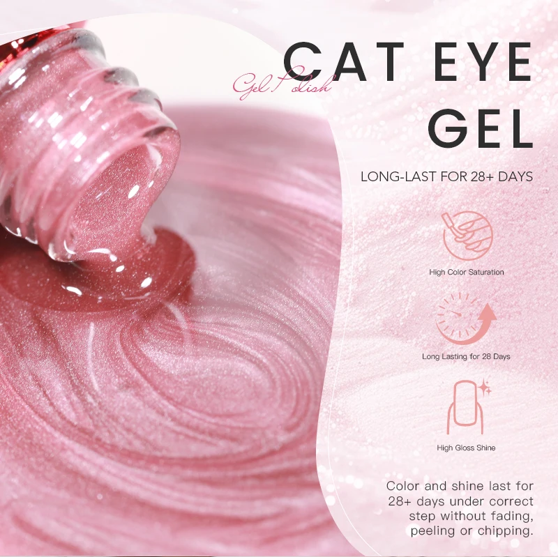 AS Colors Nude Magnetic Cat Eye Gel Nagellack Rosa UV LED Soak Off Gel Lack Crystal Cat Eye Gel Lack Professionelle Emaille – Detail 3