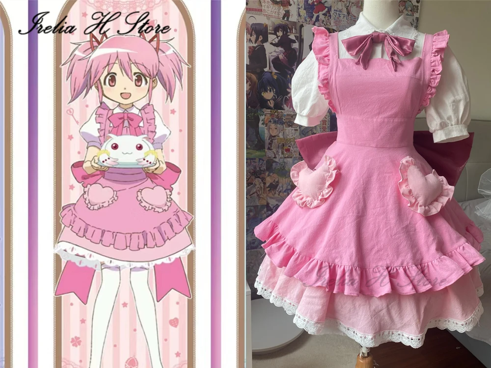 Irelia H Madoka maid Puella Magi Madoka Magica Kaname Madoka Cosplay Costume Cutie Maid Anime dress female