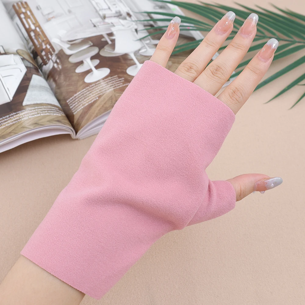 Soft Velvet Fingerless Gloves Women Half Finger TouchScreen Gloves Thin Autumn Winter Wrist Palm Protection Warm Driving Mittens