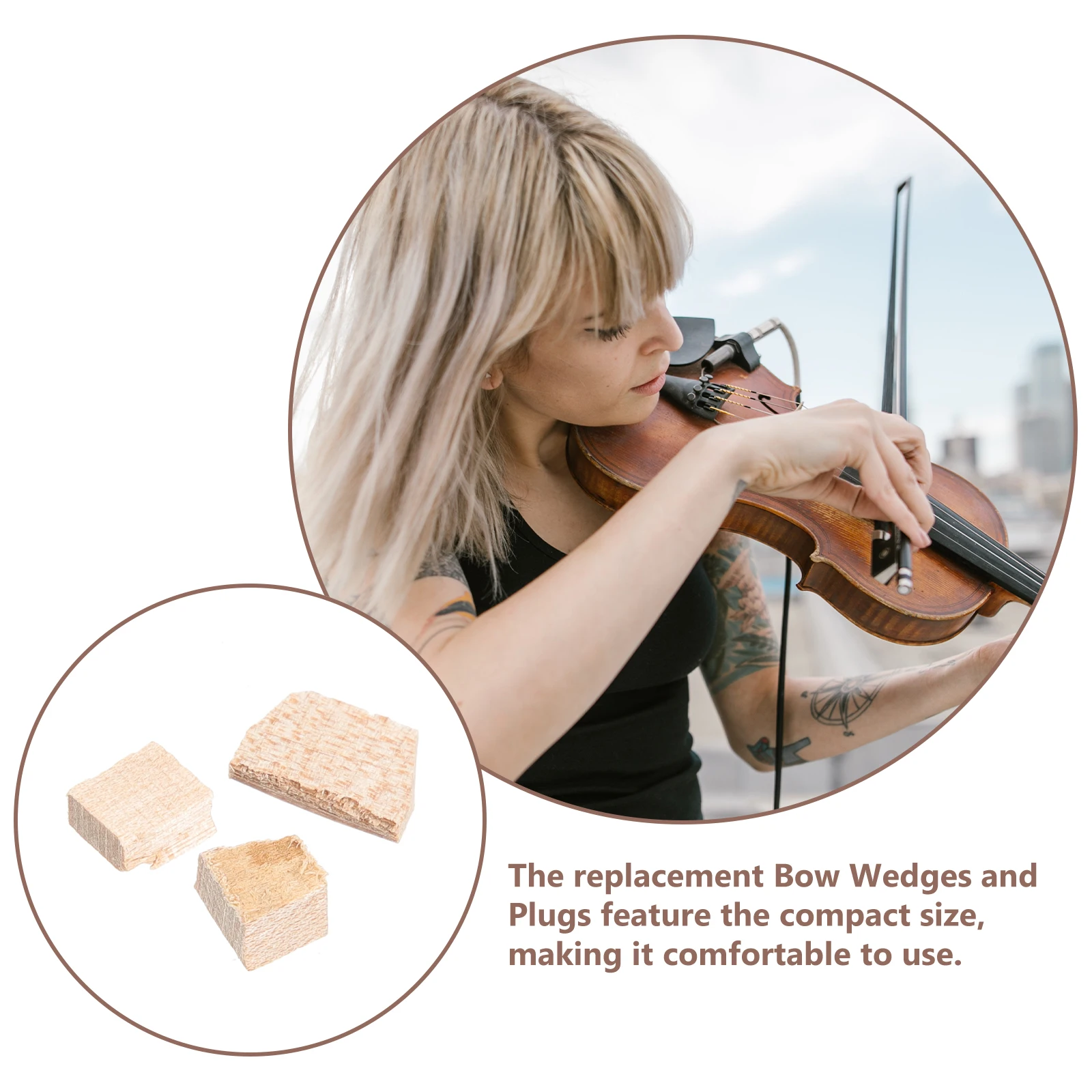 

2 set 2 Sets Violin Bow Accessories Plug Fiddlestick Tools Stringed Instrument Wooden Wedges Parts Replacement Sturdy Materials