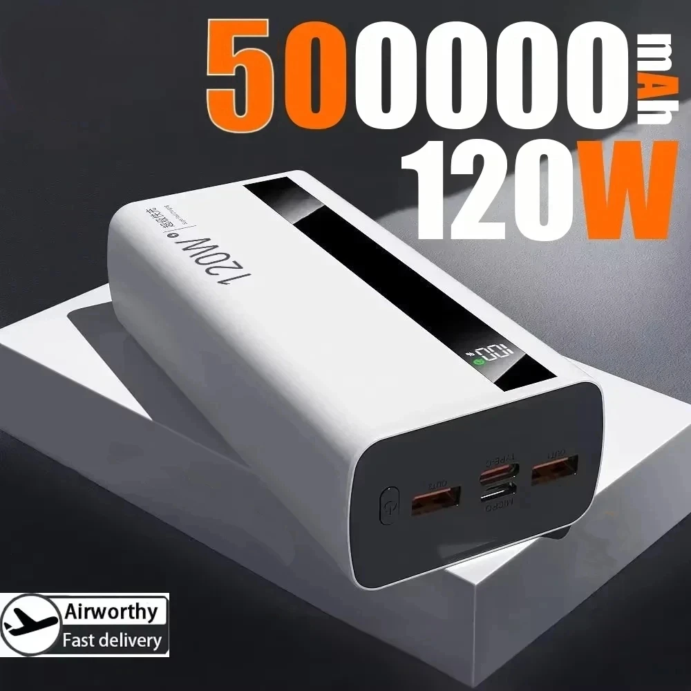 

Новый аккумулятор большой емкости 120 Вт, 200000 мАч, сверхбыстрая зарядка, портативное зарядное устройство для iPhone, Samsung, Huawei