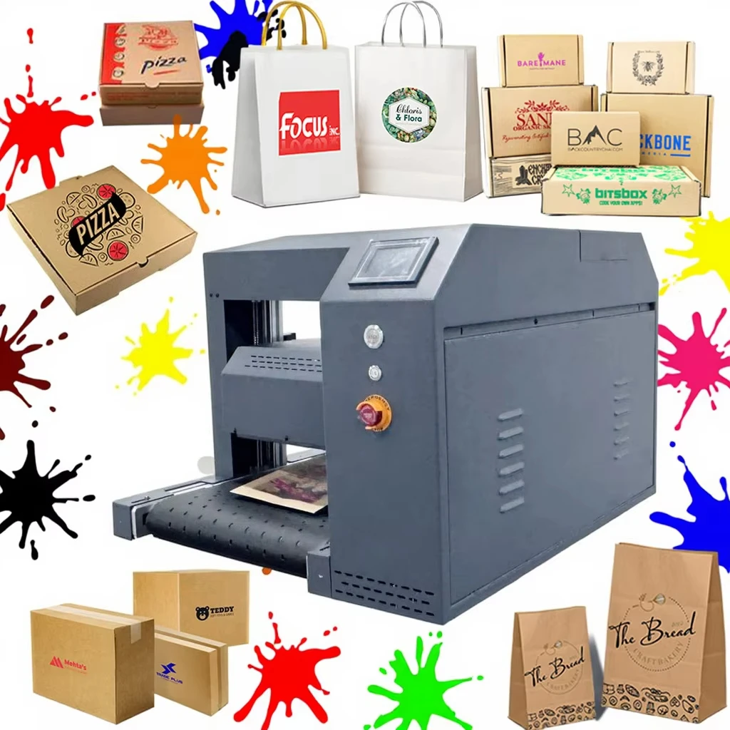 Desktop Mini Single Pass 21cm Printing Width Inkjet Printer for Box Bag Cardboard Envelope Box Desktop Single Pass Printer