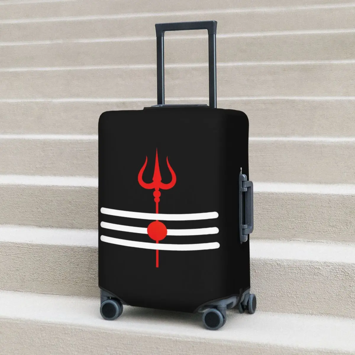 

Shiva Hindu God India Lingam Shiva Trishul (7) Suitcase Cover Protection Elastic Travel Luggage Protector Covers for 18-32 Inch