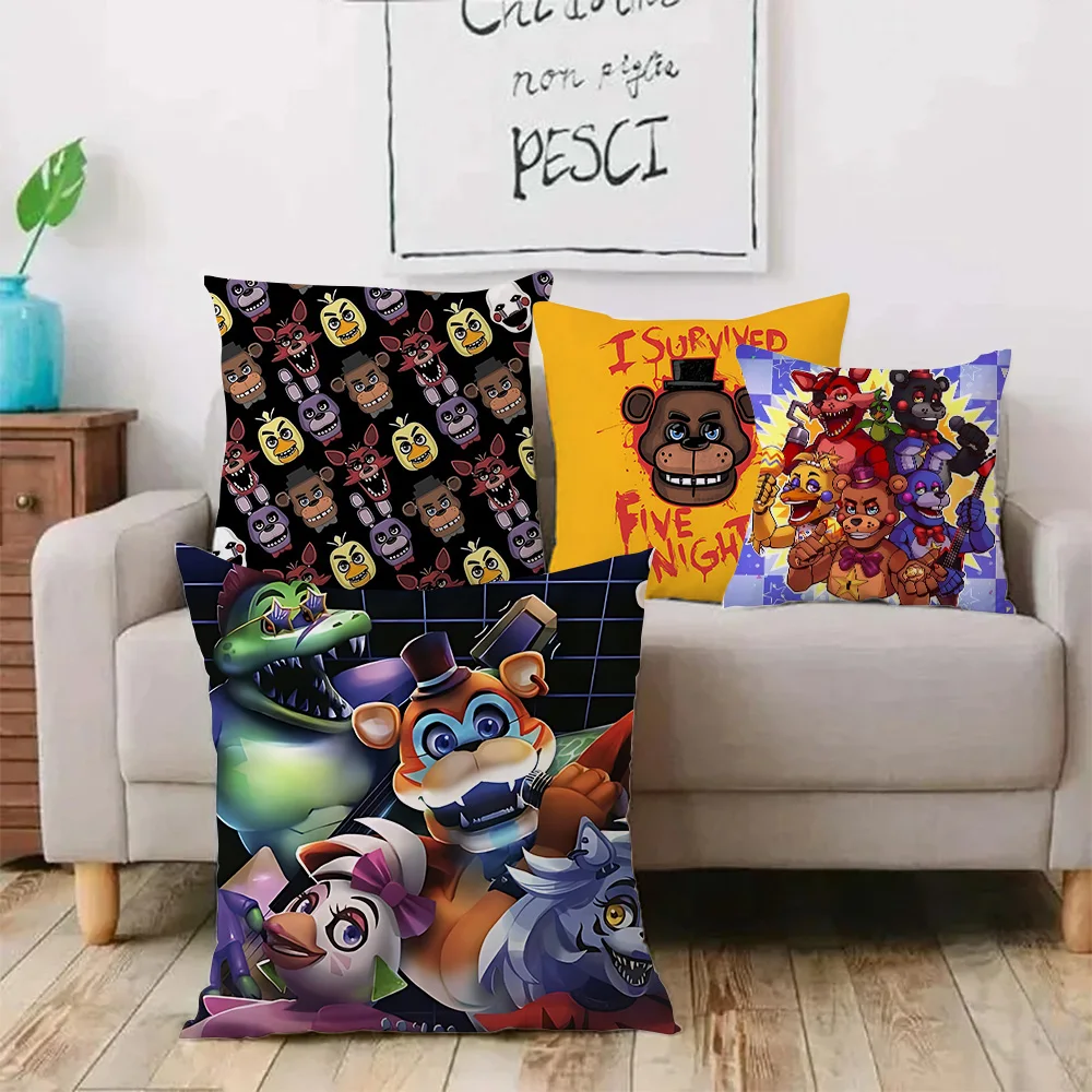 Luxury Pillow Covers Cartoon Horror Pillowcase Fnaf Sofa Decorative Home Double-sided Printing Short Plush Cute Cushion Cover