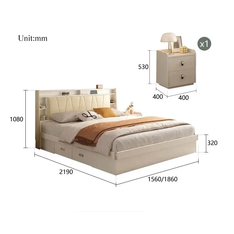 

Latest Space Saving Modern Bedroom Furniture Queen Double Bed Frame Luxury King Size With Storage Box Drawer