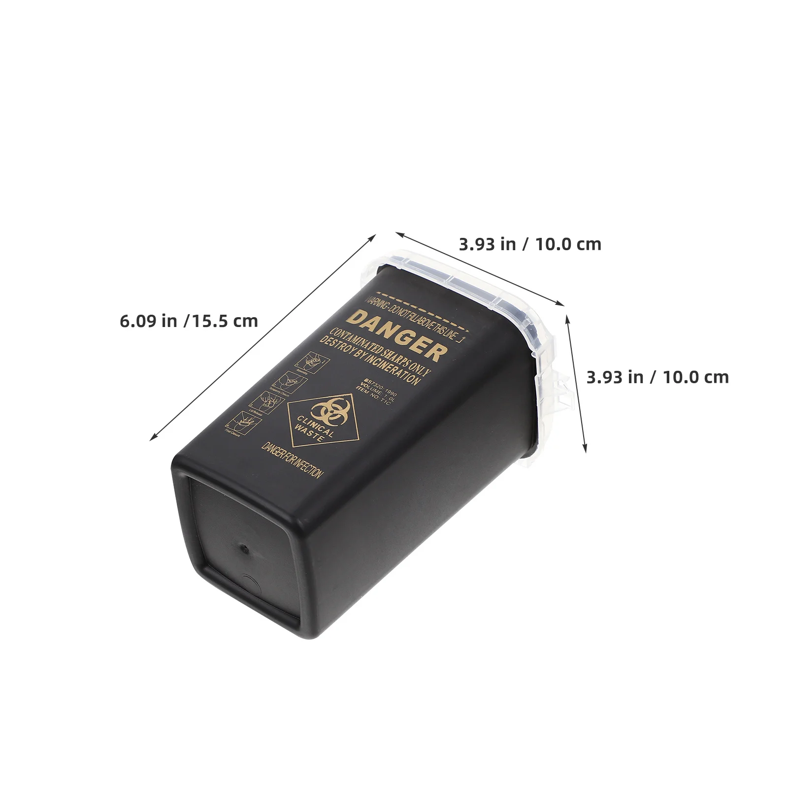 5 قطع من حاوية مجموعة الأدوات الحادة، صندوق أمان ذو سعة كبيرة، سهل التعرف على صندوق التخلص من السفر باللون الأسود #5