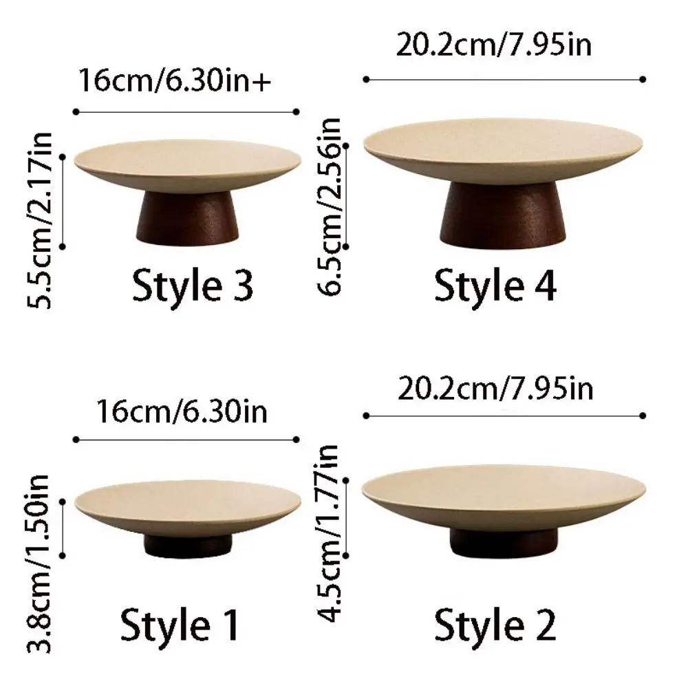 

Chinese Style Ceramic Storage Tray Durable Wooden Dessert Tray Exquisite Simple Fruit Plate Dim Sum