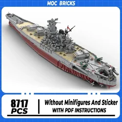 Moc Building Bricks IJN Yamato 1:200 Scale Model Technology Warship Military Affairs Frigate Block Kit Toy DIY Assembly Gift