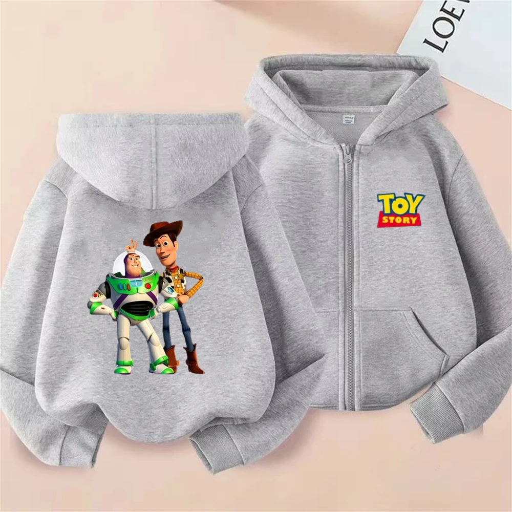 

Toy Story Kids Disney Hoodie Zipper style Boys black Girls pink 3-12 Year Sweatshirt Long sleeves leisure Tops Children
