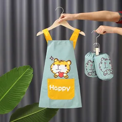 2-10Y Baby Girls Boys Waterproof Painting Apron with Sleeves Set Kids School Art Craft Painting Kitchen Cook Smock DIY Drawing