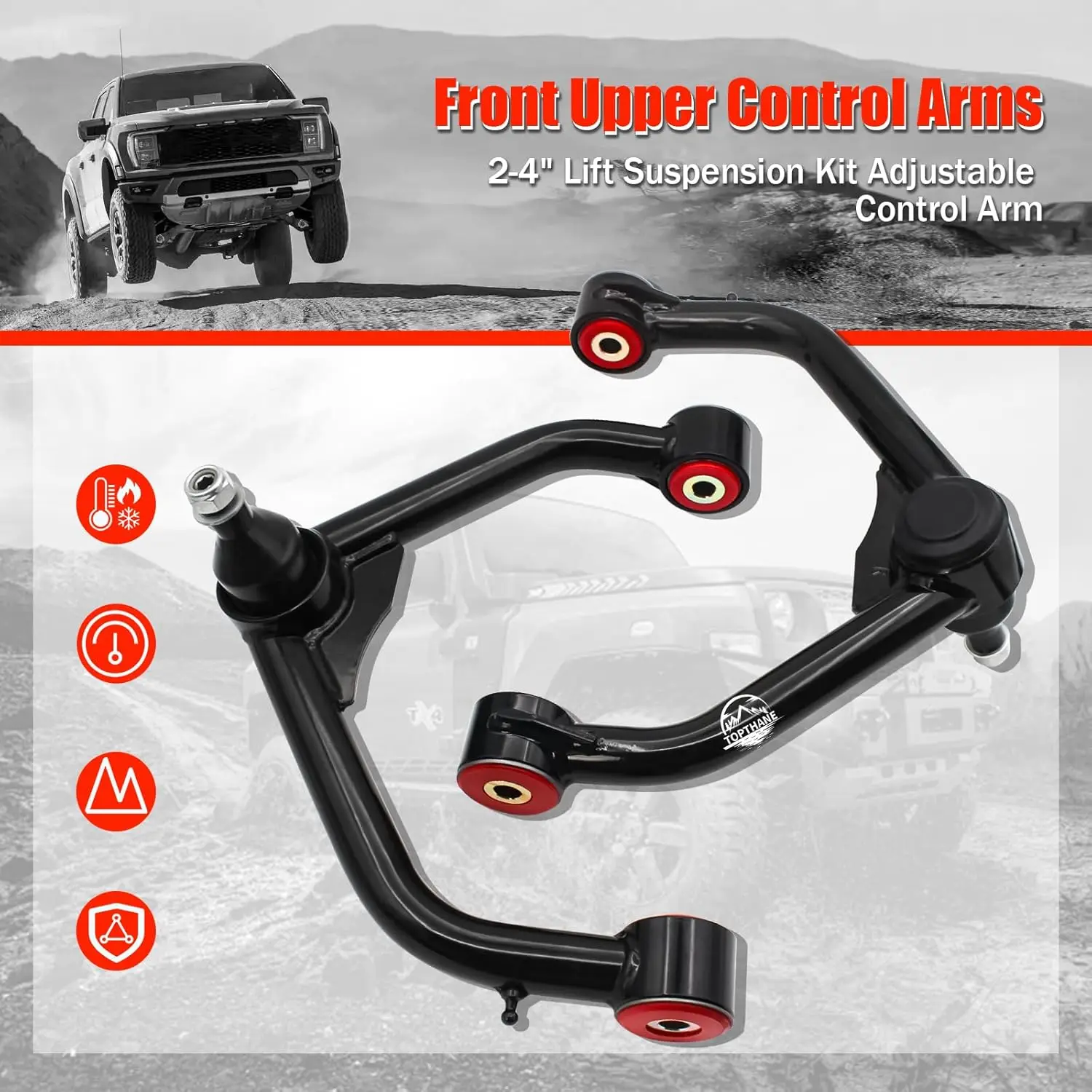 Front Upper Control Arms for 2009-2018 Ram 1500 4WD, 2019-2024 Ram 1500 Classic 4WD