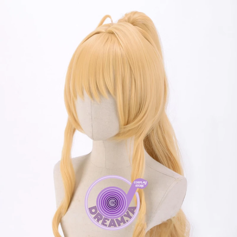 Kusakabe maron peruca cosplay kaitou jeanne dourado longo rabo de cavalo resistente ao calor cabelo sintético festa de halloween role play + peruca boné