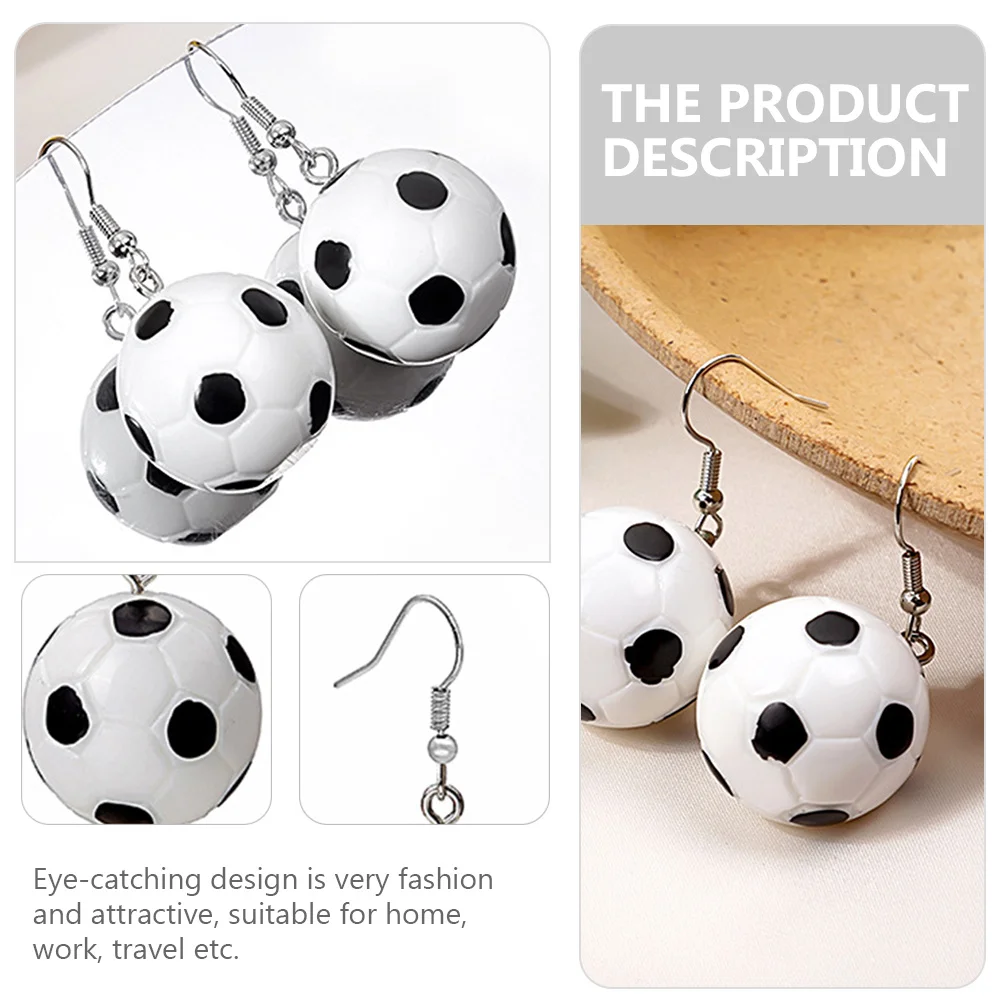 

1Pair Soccer Earrings Football Ear Dangler Trendy Unique Design Casual Travel Party Jewelry Gift Football Ear Dangler