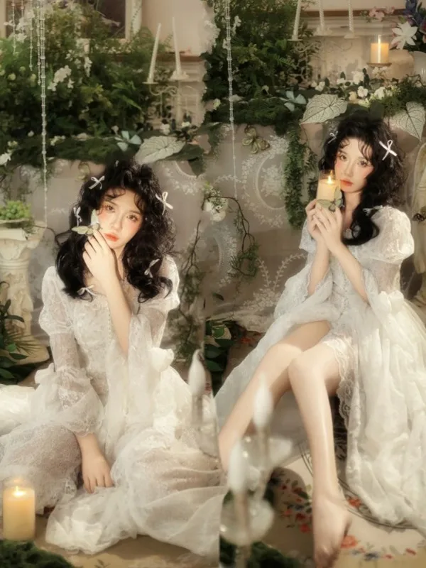 

Новое кружевное платье для фотосессий в стиле «Сад для девушек», ретро, высококачественный костюм для фотостудии, женская мода, весенний сезон