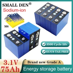 1-20PCS New Original 3.1V 75Ah Sodium-ion battery 10C discharge DIY12V 24V Electric vehicle Boat RV Inverter Yacht Solar storage