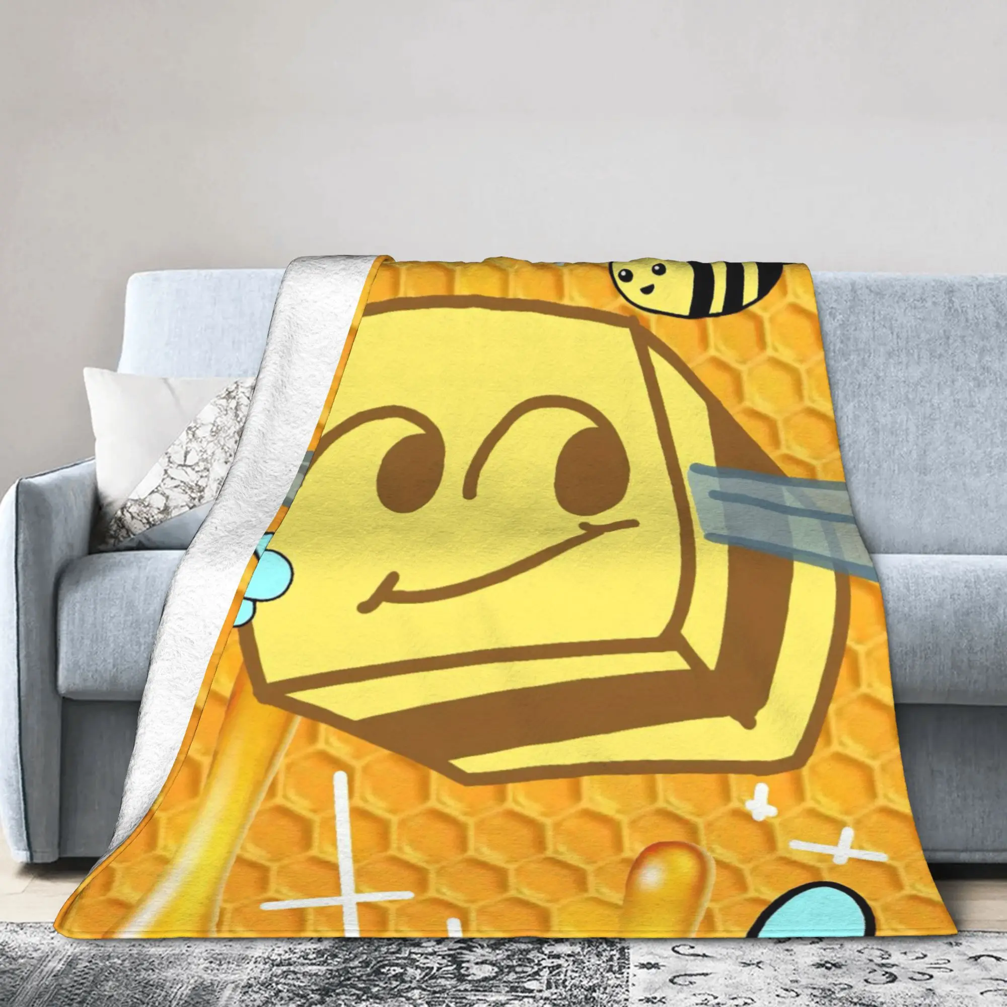 Bee Swarm Simulator BSS Game Funny Blanket Flannel Cartoon Ultra-Soft Throw Blankets for Home Couch Car Portable