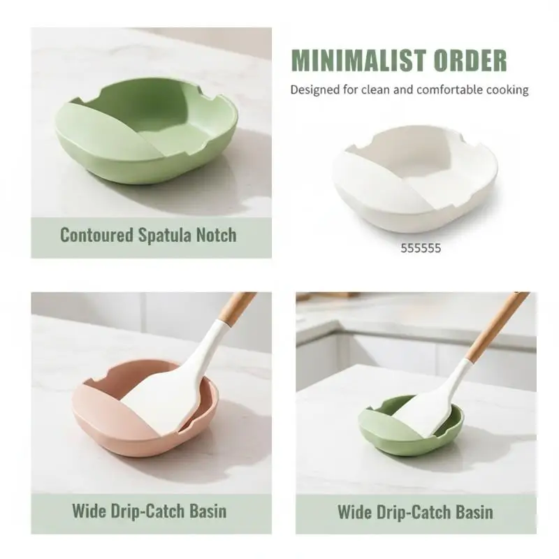 Heat Resistant Non Slip Cooking Utensil Holder Durable Spatula Storage Organizer for Kitchen Counter Home Daily Use