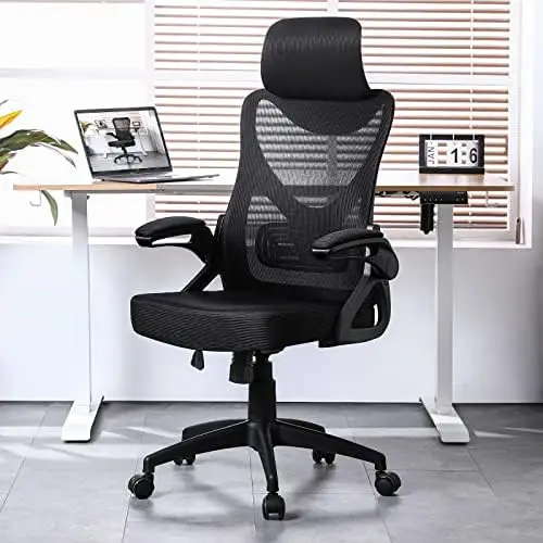 

JOMA Office Chair with Adjustable Headrest & Lumbar Support, Office Swivel Task Chair with High Back and Flip-up Armrest