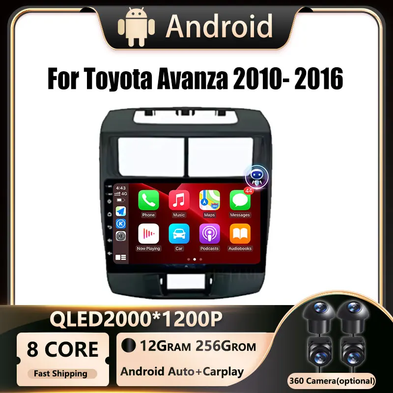 

Car Radio Multimedia Player Navigation GPS Android OS For Toyota Avanza 2010 2011 2012 2013 2014 2015 2016 Carplay 4G WIFI DSP