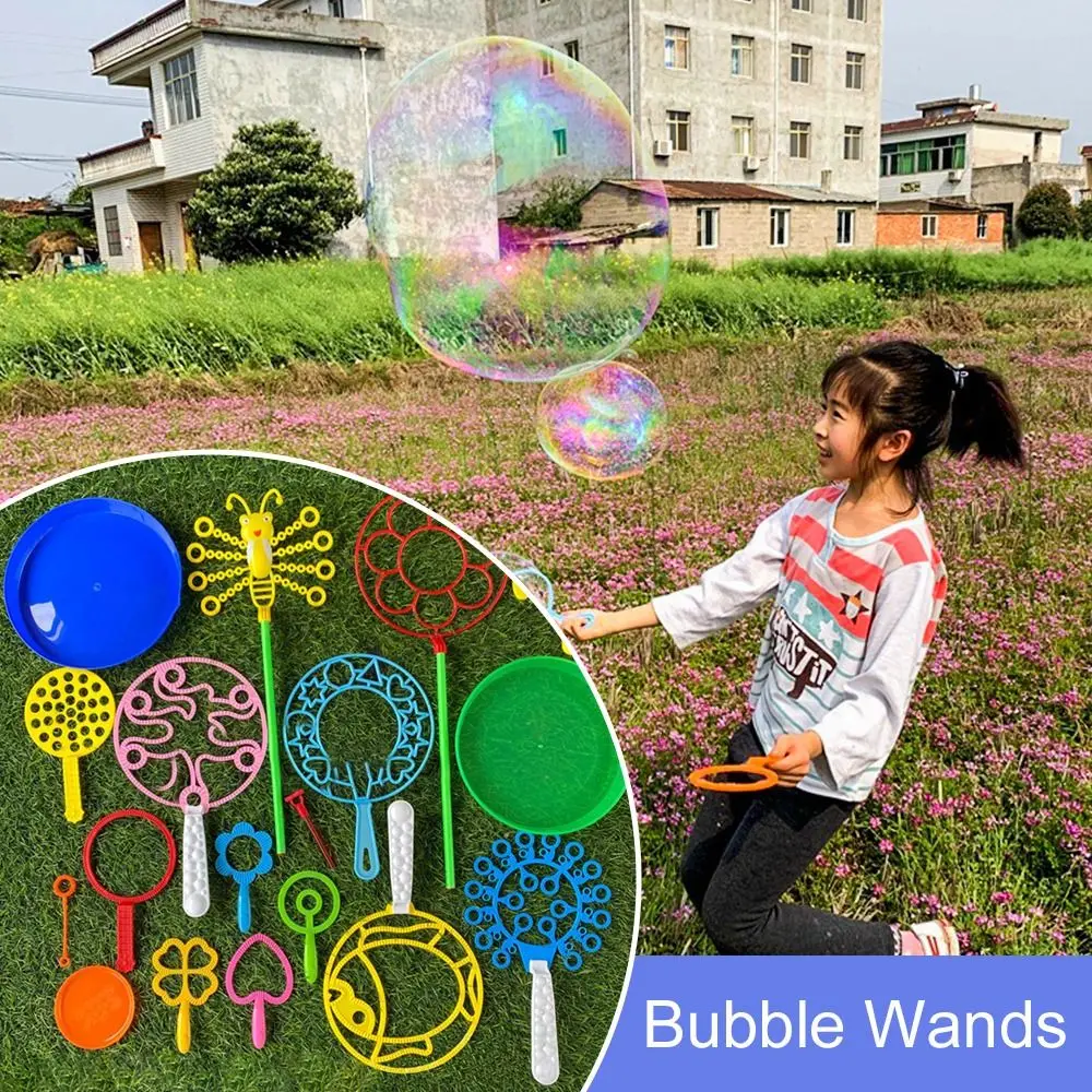 Blower Set Children Bubble Wand Outdoor Fun Soap Bubbles Maker Bubble Machine Blowing Bubble Tool Big Bubble Wands