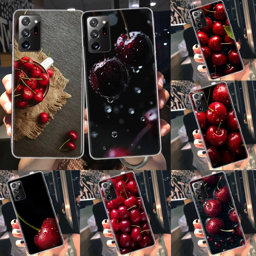 Red Cherry Summer Fruit Phone Case For Galaxy Samsung A12 A22 A32 A42 A52 A52S A72 A54 A34 A24 A14 A73 A53 A33 A23 A13 F52 F62 C