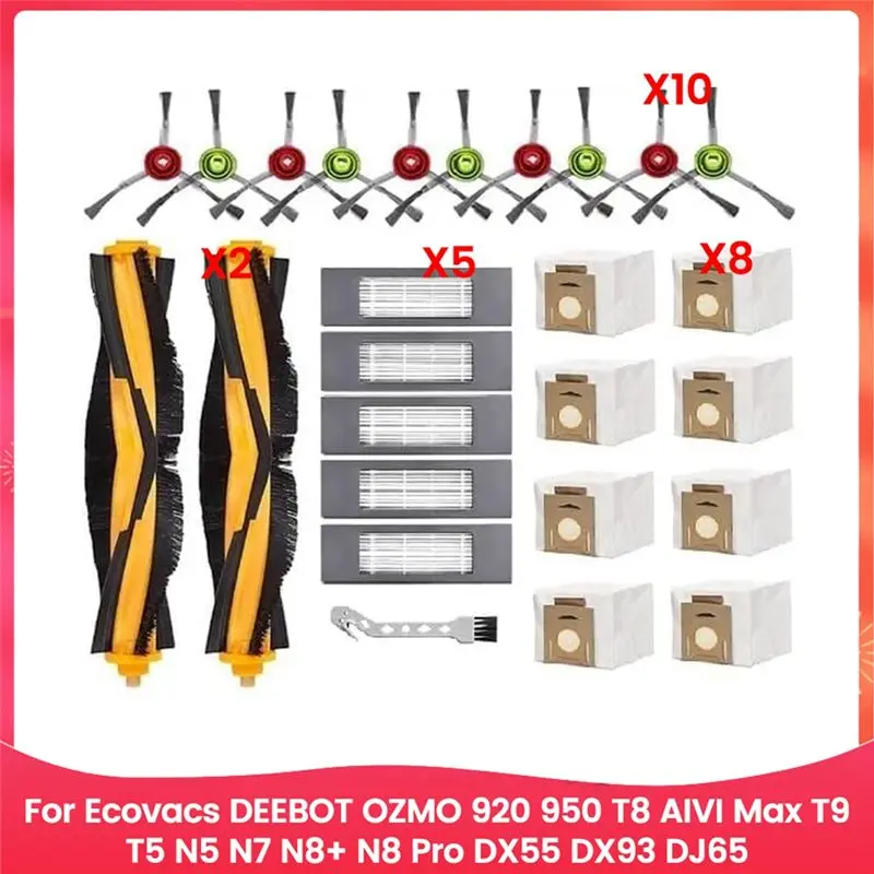 

Комплект основных и боковых щеток, HEPA-фильтров для Ecovacs DEEBOT OZMO 920 950 T8 AIVI Max T9 T5 N5 N7 N8+ N8 Pro DX55 DX93 DJ65