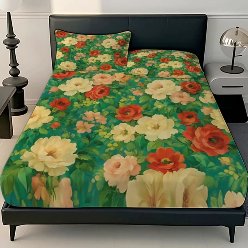 

2025 New Printed Bed Hat 360-degree Wrapped Mattress Cover with Elastic Band Multiple Sizes Without Pillowcases