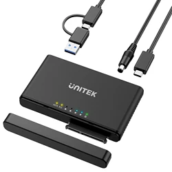 UNITEK M2 SATA Hard Drive Adapter to USB C 3.1 Docking Station Converter for 2.5/3.5 inch SSD M.2 M-Key NVME External Enclosure