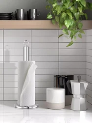 Silver Stainless Steel Paper Towel Holder Tissue Holder Standing Premium Paper Organizer Classic Fashion Kitchen Roll Dispenser